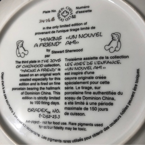 Collectible plate by Stewart Sherwood - The joys of childhood - Picture 3 of 3